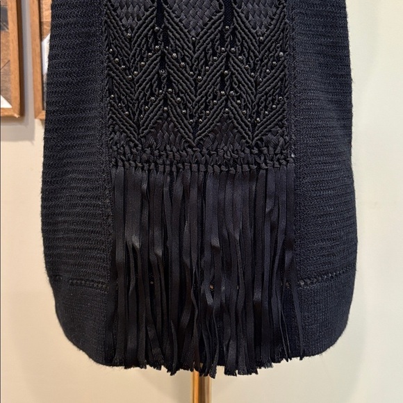 Ralph Lauren Collection Hand Knit Macrame Fringe Sleeveless Silk Sweater Top S - Picture 3 of 14